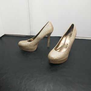 BRASH Womens SZ 11 Glitter Gold Man Made Materials High Heels.